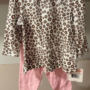 Floral Long Sleeve Top and Pink Pants Set